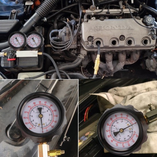 Quick Coupling Car Test Set Fuel Pressure Gauge 0~140psi 0~10bar For Fuel Injection Pump Tester Auto Diagnostics Tools